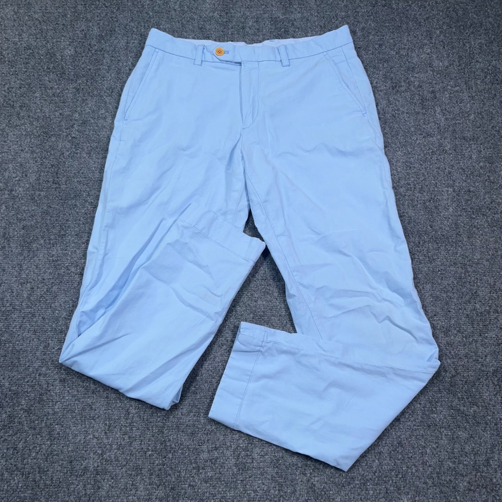 Brooks Brothers Milano Fit Linen Chino Pants Mens34x32 Blue Preppy Old Money